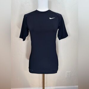 Nike Black Short Sleeve Performance Tee with White Swoosh